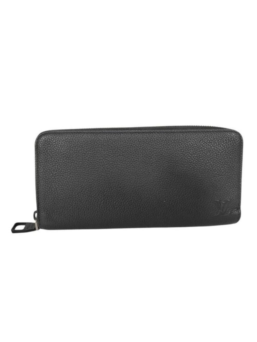Louis Vuitton Wallet LV Aerogram Zippy Horizontal Black Calf Leather Zip Around